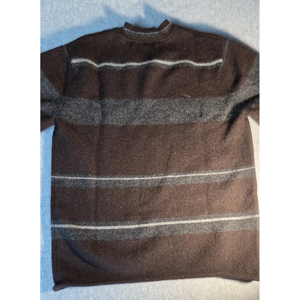 Banana Republic Men's Stripe V-Neck Lambswool Cashmere Sweater Blue Size M